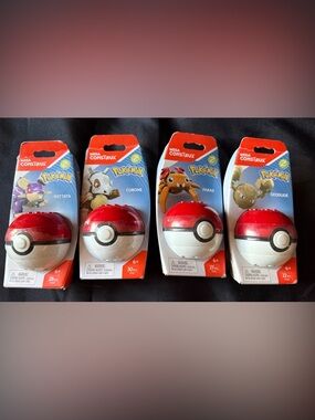 New Set of 4 Mega Construx Pokémon Poké Ball Set - Red & White